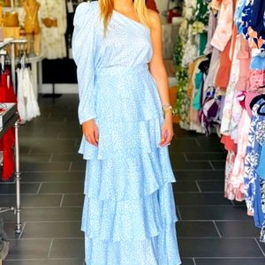 Wedding Guest Blue Skirt Set